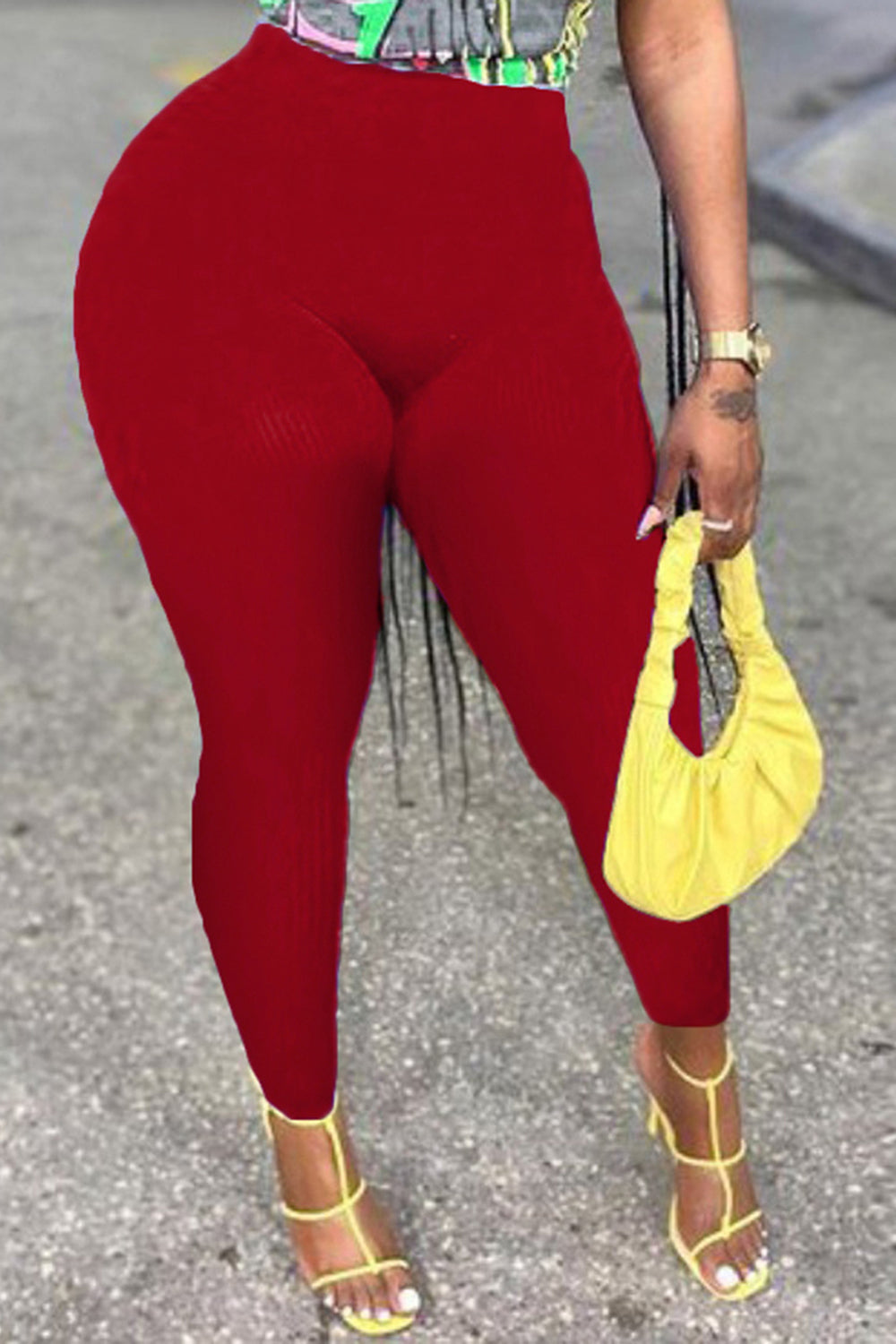 Plus Size Casual Leggings Blue High Waist Jogging Pants Tight Leggings