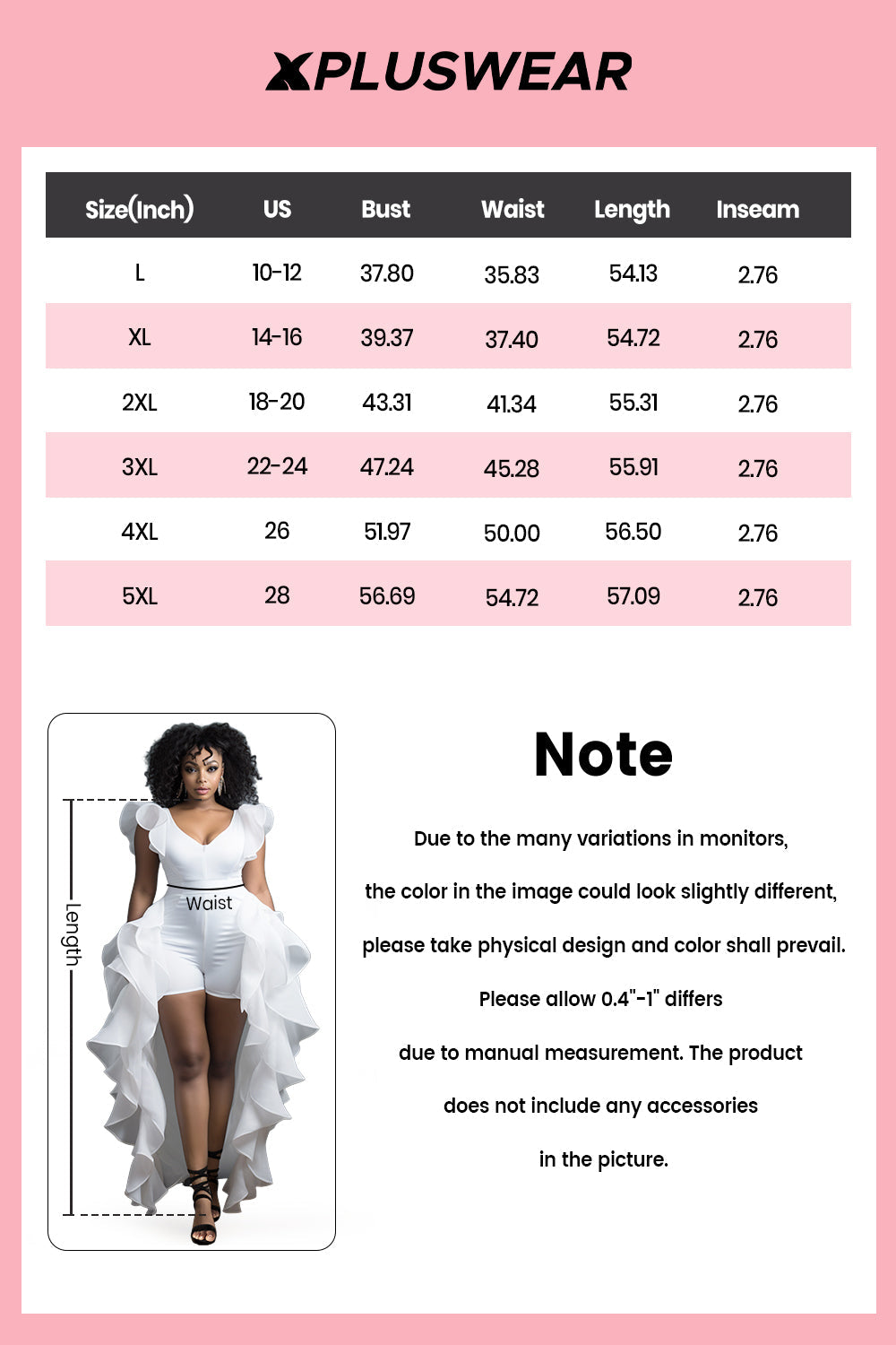 Xpluswear Design Plus Size Daily White Elegant V Neck Short Sleeve With Skirt Overlay Contrast Rompers