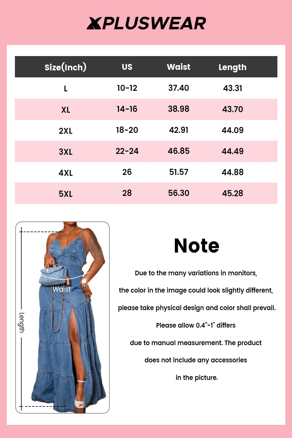 Plus Size Vacation Blue Sundress V Neck Split Button Denim Maxi Dresses
