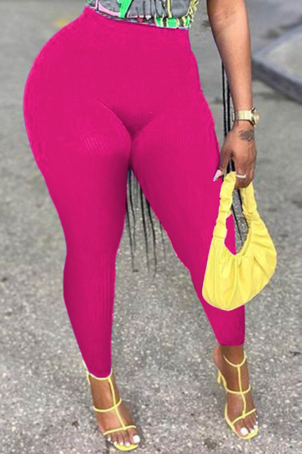 Plus Size Casual Leggings Blue High Waist Jogging Pants Tight Leggings